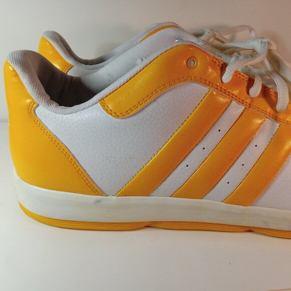 Addias  Yellow and Black Stripe Low Top Sneakers SZ. 18 - Picture 10 of 11